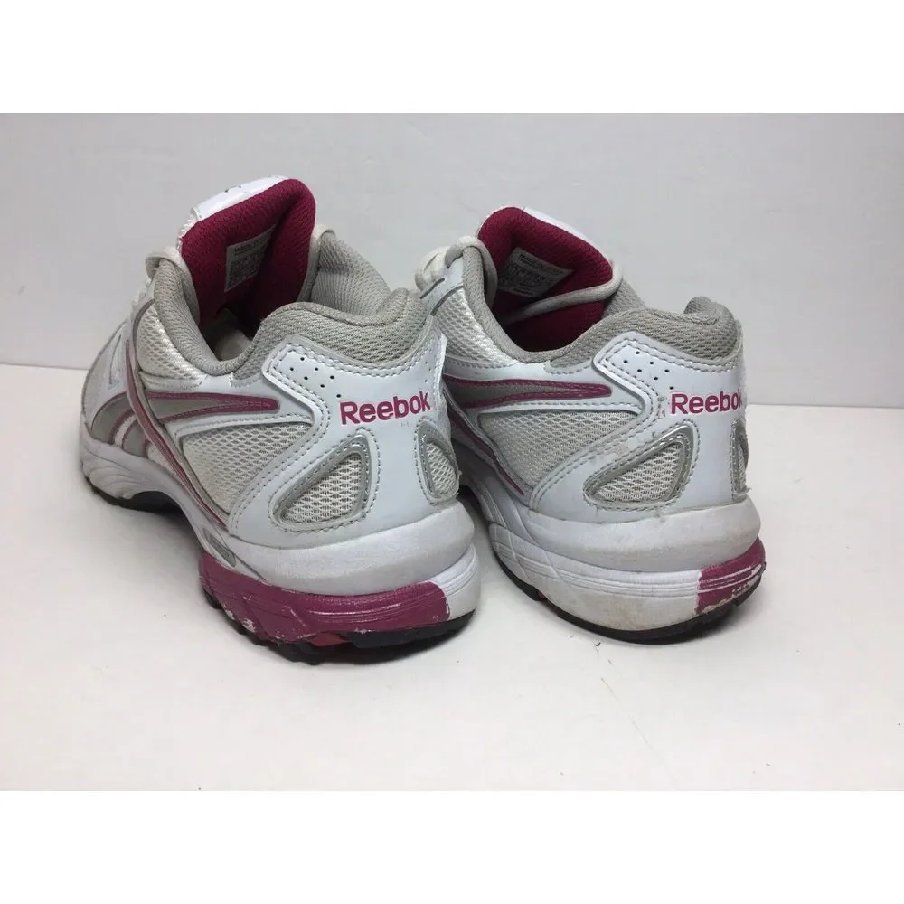 Reebok Double Hall Running Shoes Womens Size‎ 8.5 Walking White Pink Sneakers